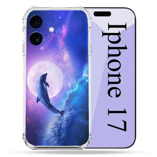 Coque Renforcée Pour Iphone 17 Animal Dauphin Vague