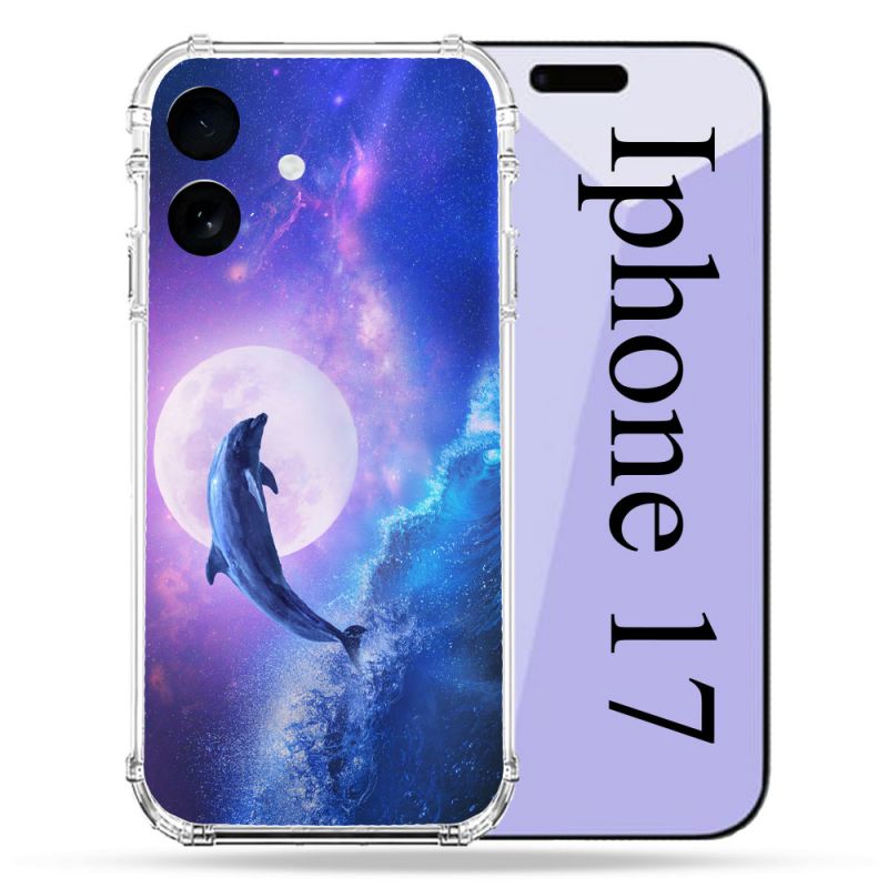 Coque Renforcée Pour Iphone 17 Animal Dauphin Vague