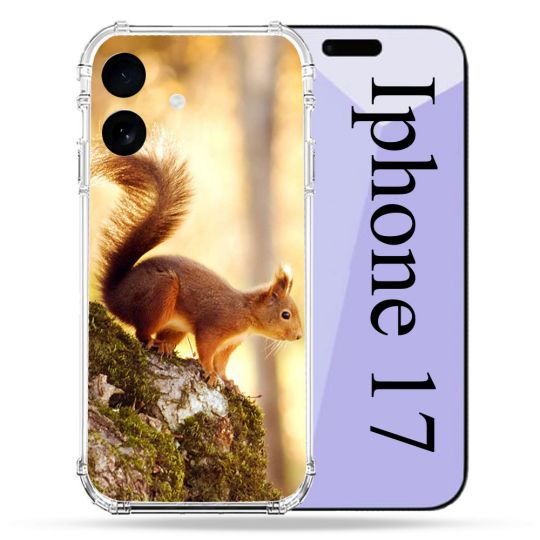 Coque Renforcée Pour Iphone 17 Animal Ecureuil Bois