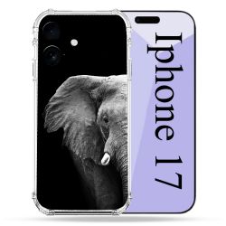 Coque Renforcée Pour Iphone 17 Animal Elephant Noir