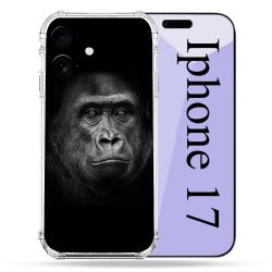 Coque Renforcée Pour Iphone 17 Animal Gorille Noir