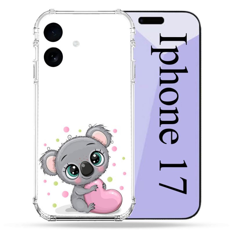 Coque Renforcée Pour Iphone 17 Animal Koala Cœur
