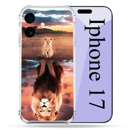 Coque Renforcée Pour Iphone 17 Animal Lion Reflet