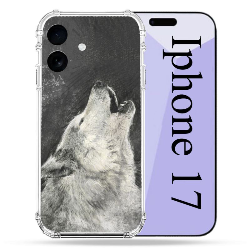 Coque Renforcée Pour Iphone 17 Animal Loup Hurlement