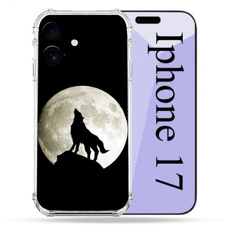 Coque Renforcée Pour Iphone 17 Animal Loup Noir