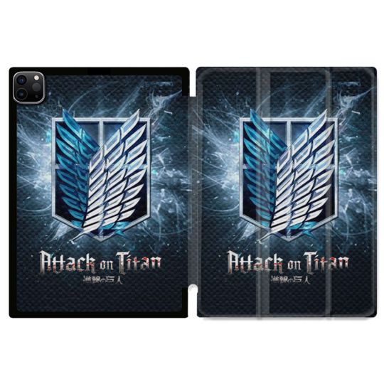 Coque Renforcée Pour Ipad Pro 11 M4 2024 Manga Attaque Titans Noir