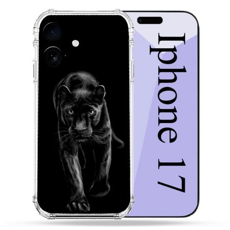 Coque Renforcée Pour Iphone 17 Animal Panthère Noire