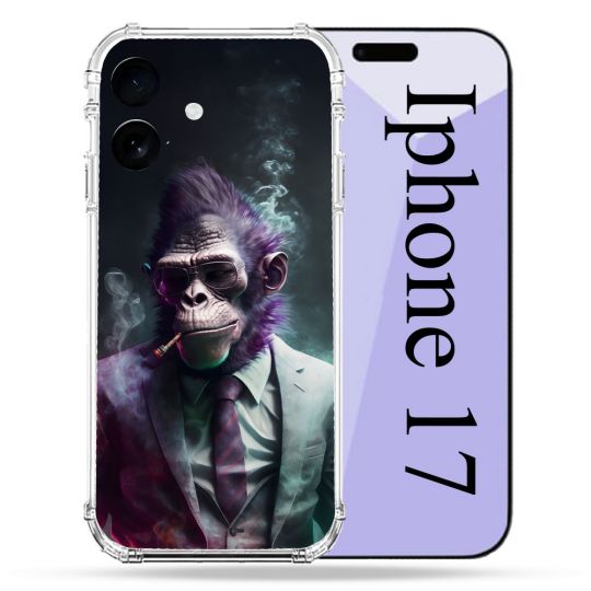 Coque Renforcée Pour Iphone 17 Animal Singe Business