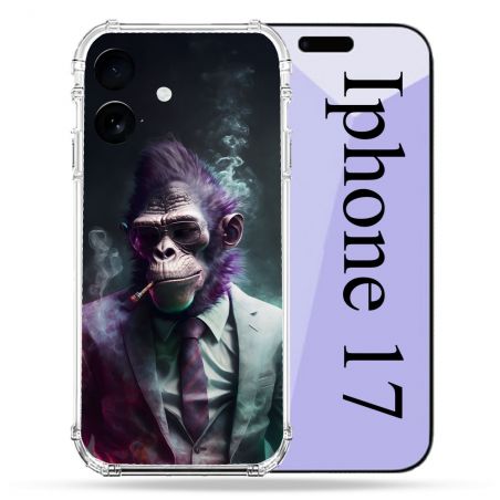 Coque Renforcée Pour Iphone 17 Animal Singe Business