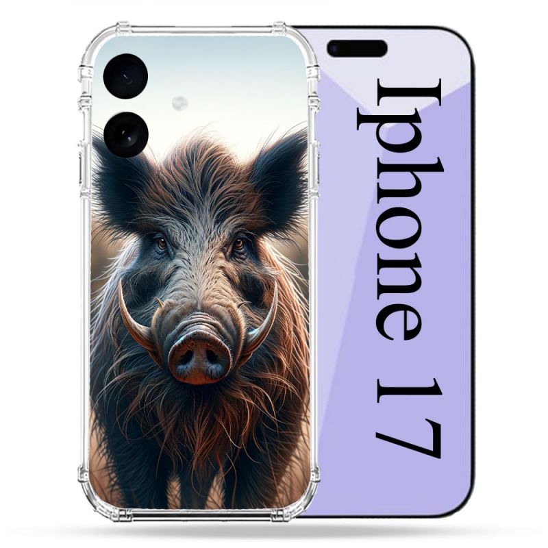 Coque Renforcée Pour Iphone 17 Chasse Sanglier Attaque