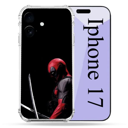 Coque Renforcée Pour Iphone 17 Deadpool Epee