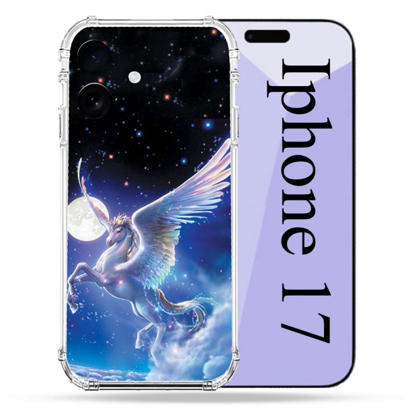 Coque Renforcée Pour Iphone 17 Fantastique Licorne Céleste