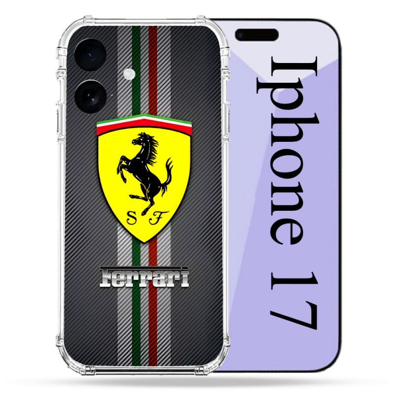Coque Renforcée Pour Iphone 17 Ferrari Carbone