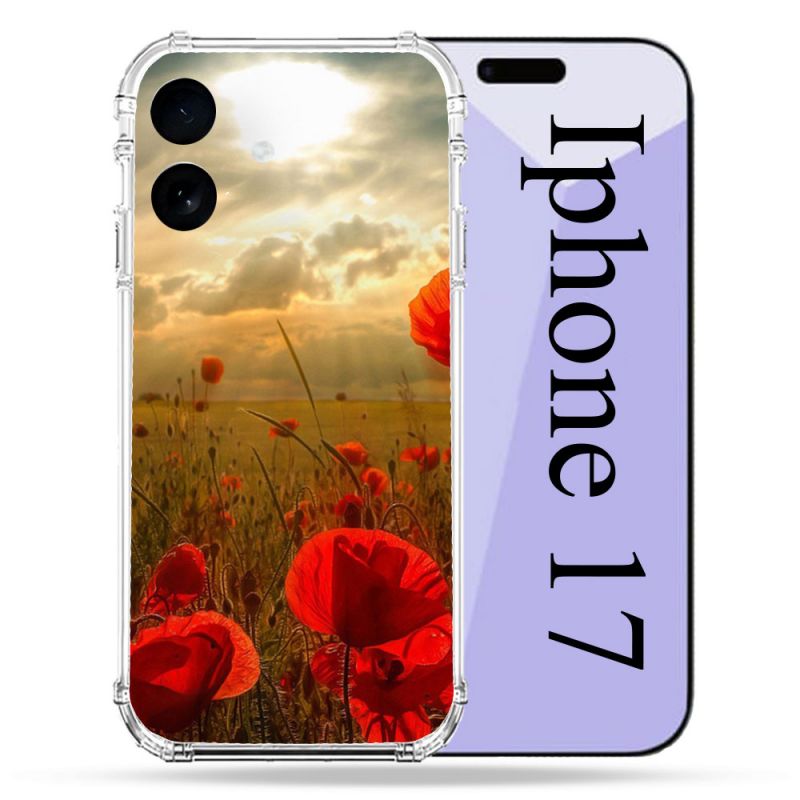 Coque Renforcée Pour Iphone 17 Fleur Coquelicot