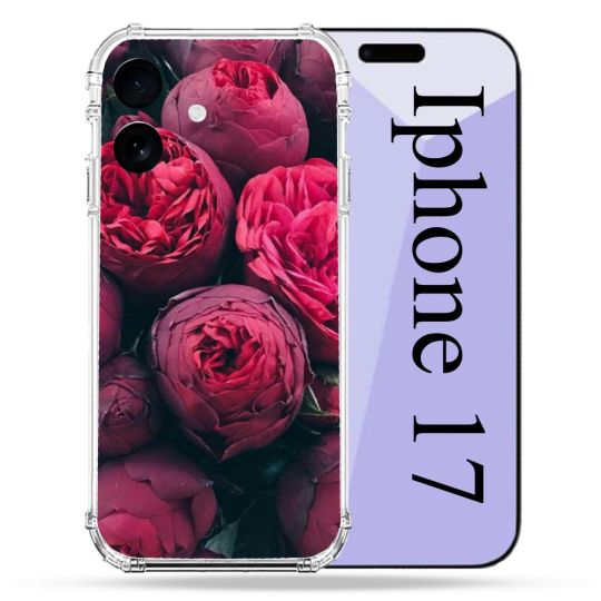Coque Renforcée Pour Iphone 17 Fleur Pivoine