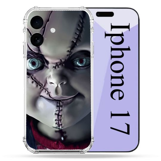 Coque Renforcée Pour Iphone 17 Horreur Chucky Cicatrice