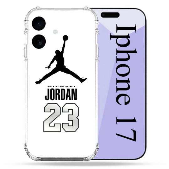 Coque Renforcée Pour Iphone 17 Jordan 23 Blanc