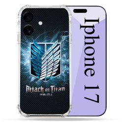 Coque Renforcée Pour Iphone 17 Manga Attaque Titans Noir
