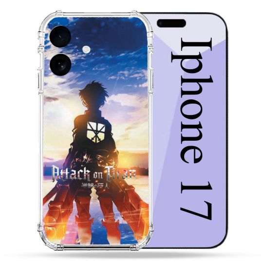 Coque Renforcée Pour Iphone 17 Manga Attaque Titans Soleil