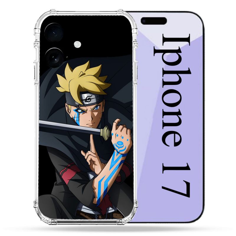 Coque Renforcée Pour Iphone 17 Manga Boruto Tatouage