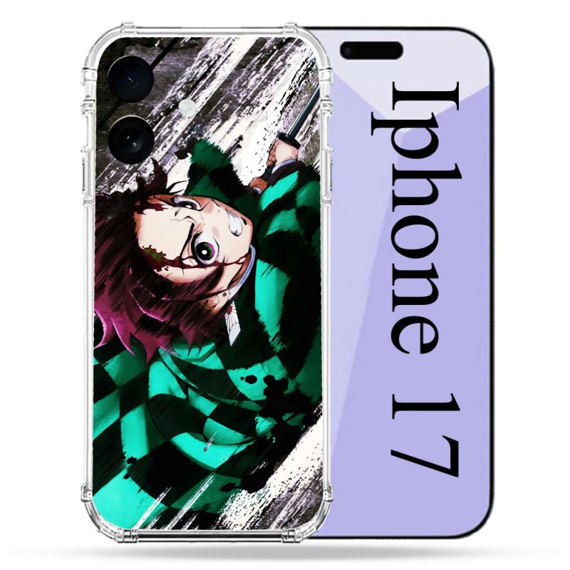Coque Renforcée Pour Iphone 17 Manga Demon Slayer Tanjiro