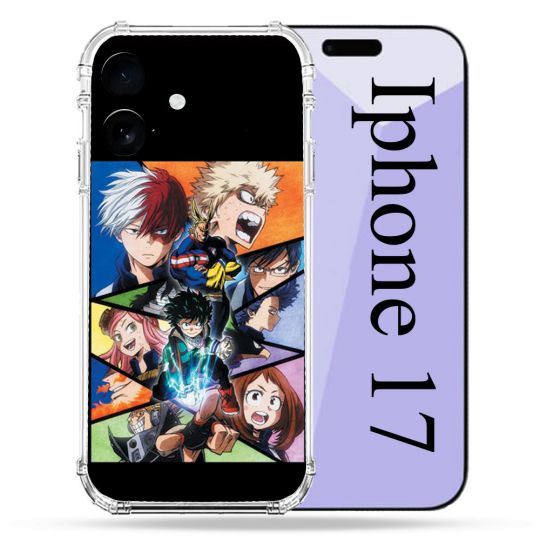 Coque Renforcée Pour Iphone 17 Manga My Hero Academia Noir
