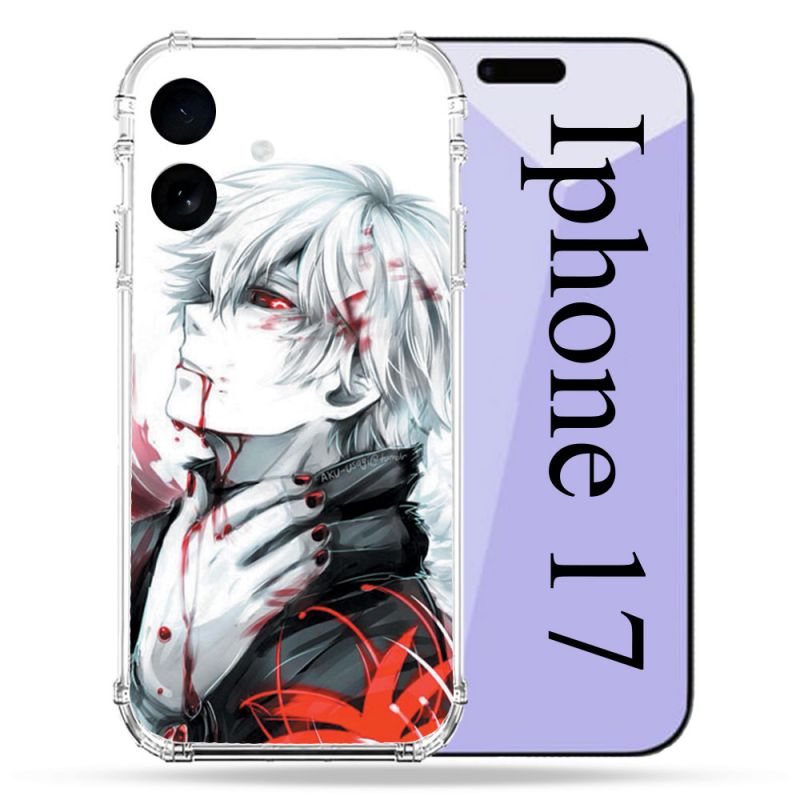 Coque Renforcée Pour Iphone 17 Manga Tokyo Ghoul Kaneki Blanc