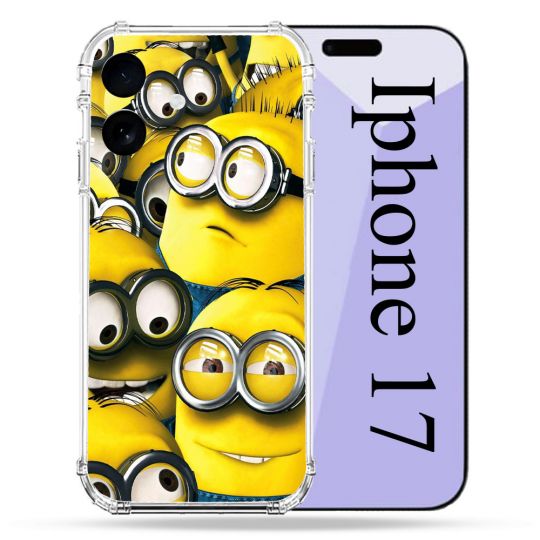 Coque Renforcée Pour Iphone 17 Minions Groupe