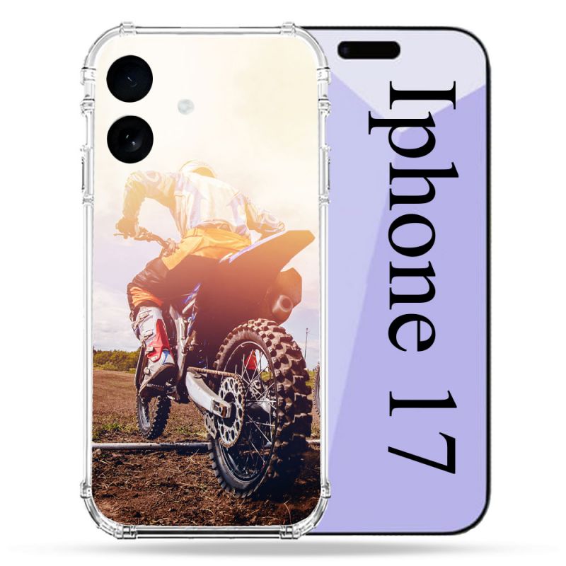 Coque Renforcée Pour Iphone 17 Moto Cross Soleil