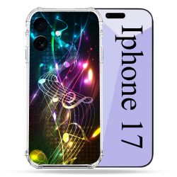 Coque Renforcée Pour Iphone 17 Musique Partition Multicolore