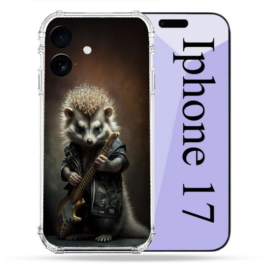 Coque Renforcée Pour Iphone 17 Musique Rock Herisson