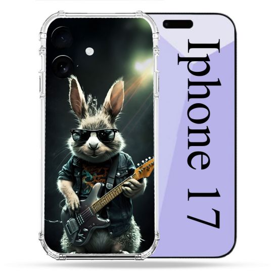 Coque Renforcée Pour Iphone 17 Musique Rock Lapin