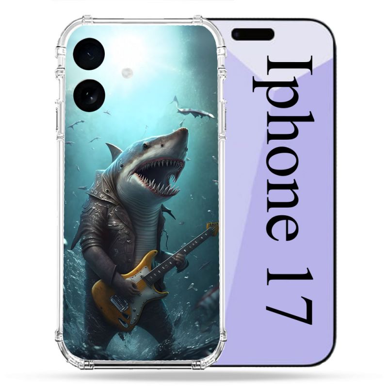 Coque Renforcée Pour Iphone 17 Musique Rock Requin