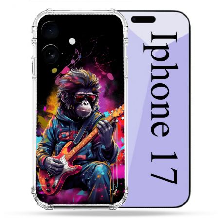 Coque Renforcée Pour Iphone 17 Musique Rock Singe