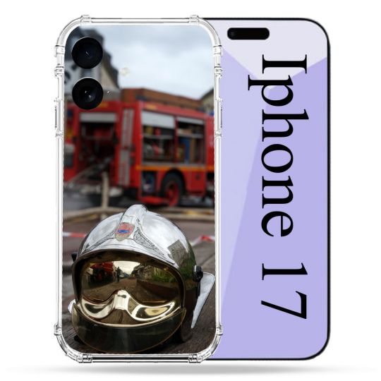 Coque Renforcée Pour Iphone 17 Pompier Casque Camion