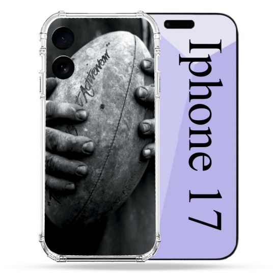 Coque Renforcée Pour Iphone 17 Sport Rugby Ballon Vintage