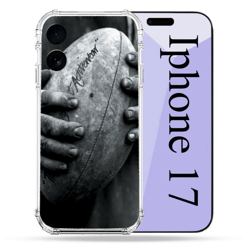 Coque Renforcée Pour Iphone 17 Sport Rugby Ballon Vintage
