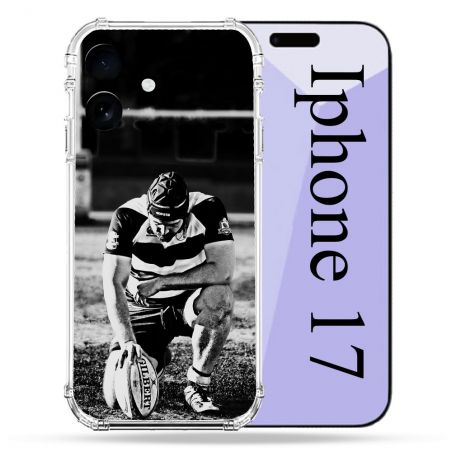 Coque Renforcée Pour Iphone 17 Sport Rugby Noir Blanc