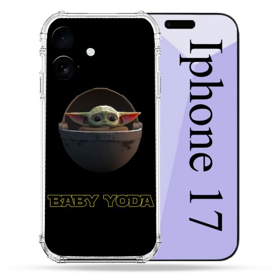 Coque Renforcée Pour Iphone 17 Star Wars - Yoda bebe noir