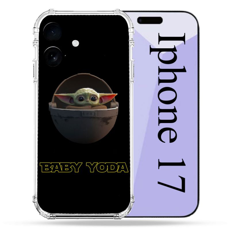 Coque Renforcée Pour Iphone 17 Star Wars - Yoda bebe noir