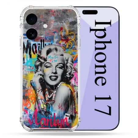 Coque Renforcée Pour Iphone 17 Street Art Maryline Monroe
