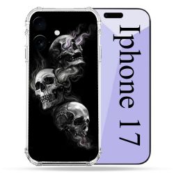 Coque Renforcée Pour Iphone 17 Tete de Mort Triple