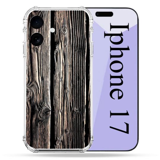 Coque Renforcée Pour Iphone 17 Texture Bois
