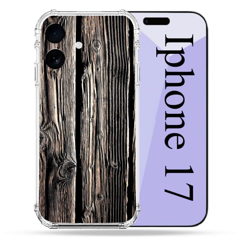 Coque Renforcée Pour Iphone 17 Texture Bois