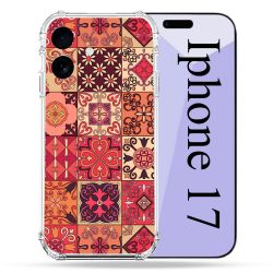 Coque Renforcée Pour Iphone 17 Texture Carreau Ciment Rouge