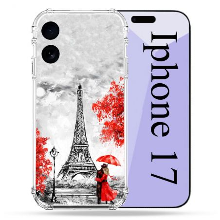 Coque Renforcée Pour Iphone 17 Voyage France Paris Rouge