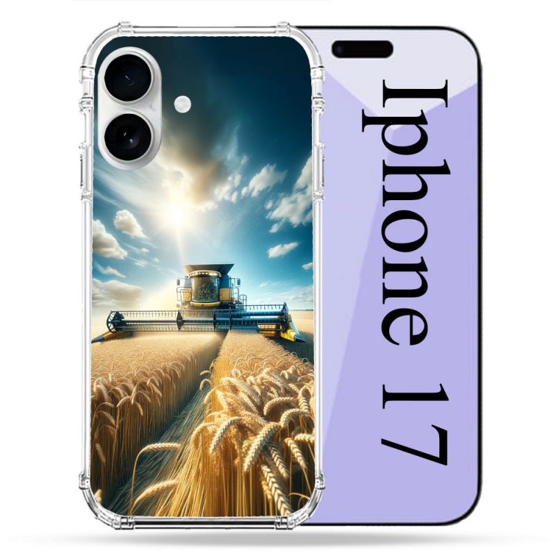 Coque Renforcée Magsafe Pour Iphone 17 Agriculture Moissonneuse Blé