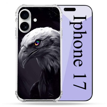 Coque Renforcée Magsafe Pour Iphone 17 Animal Aigle Royal Noir