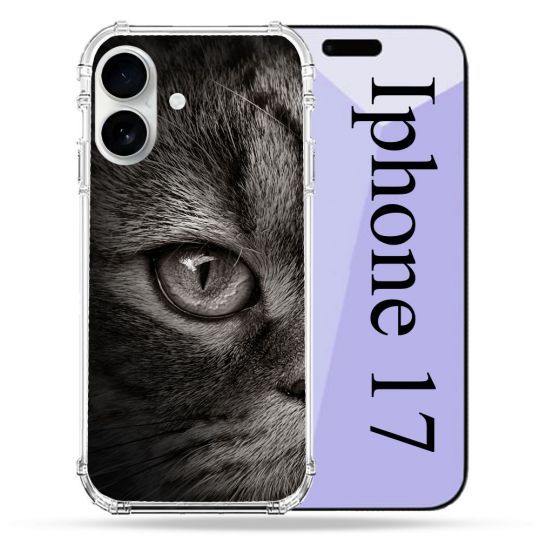 Coque Renforcée Magsafe Pour Iphone 17 Animal Chat Gris
