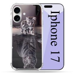 Coque Renforcée Magsafe Pour Iphone 17 Animal Chat Reflet